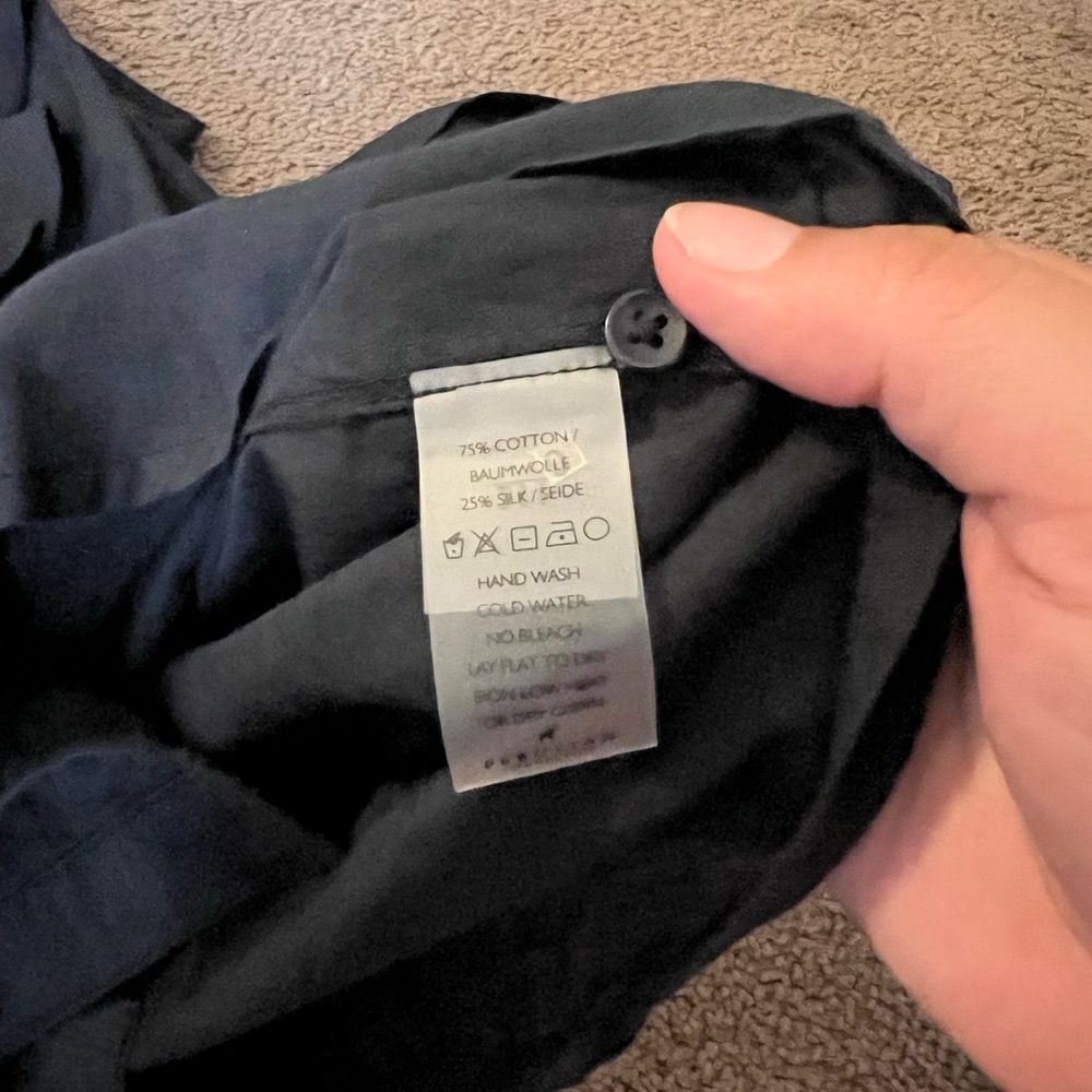 Peruvian Connection Black Button Down Small - image 7